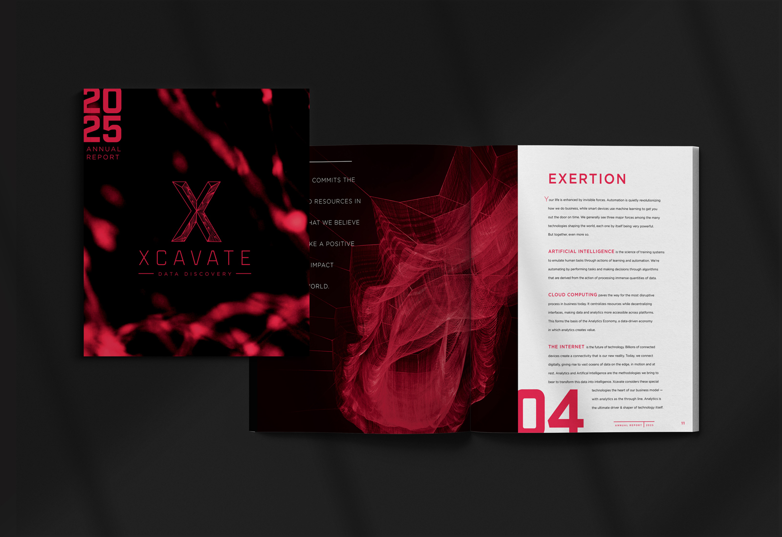 annual report cover and spreads